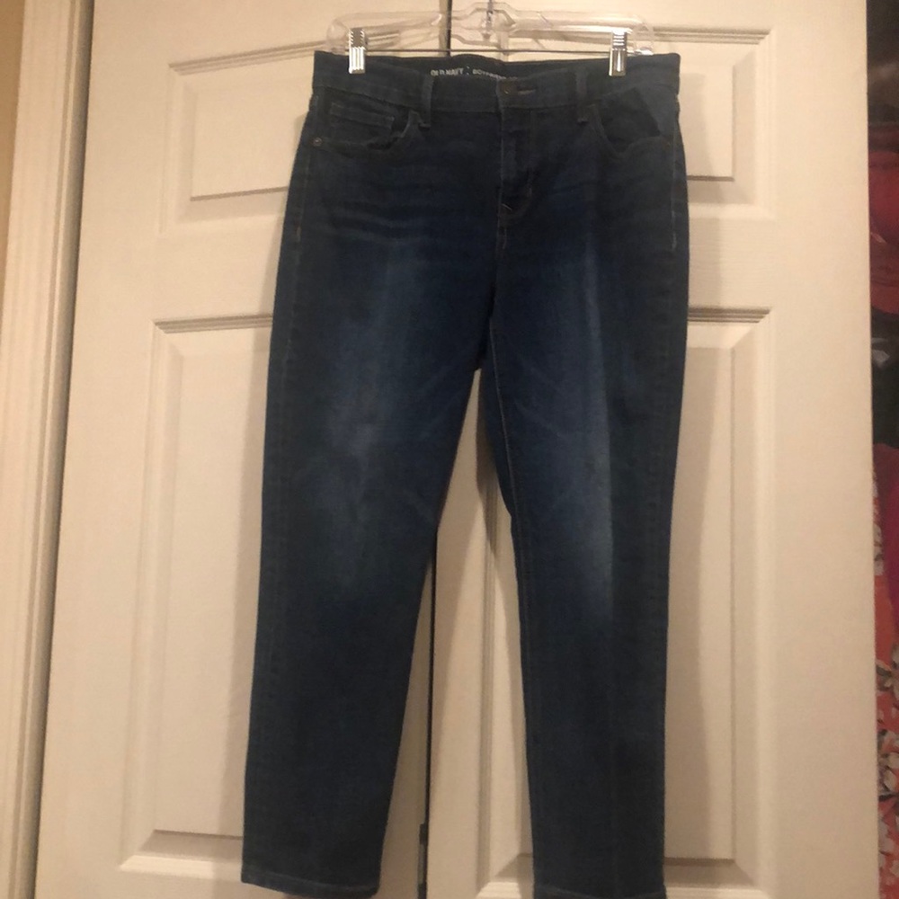 Old Navy sz 8 Boyfriend Straight Denim Capris Midrise